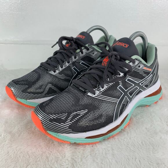 ASICS Gel-Nimbus 19 Women's Running Shoes Gray/Mint Size 8.5 - Picture 1 of 9